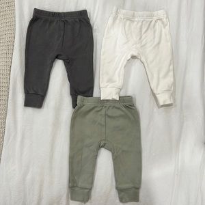 3 Pairs of neutral baby joggers-size 3-6 months